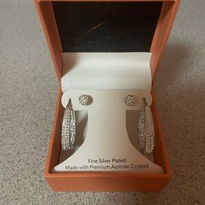 Dazzling Silver Plated Crystal Earrings